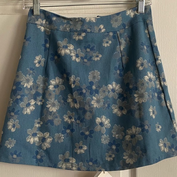 J Ing Embroidered Denim Skirt - Picture 1 of 4